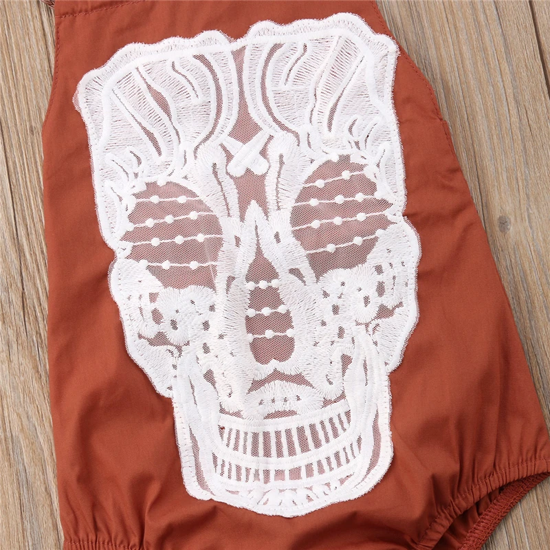 2018 детское Кружевное боди для новорожденных девочек на Хэллоуин одежда