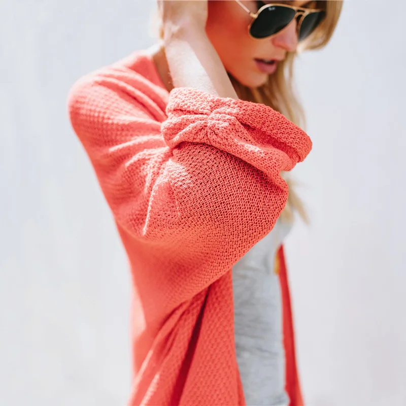 Новый модный однотонный вязаный кардиган Ins Модный деловой кардиган женский свитер модный Индивидуальный Повседневный женский свитер от AliExpress WW