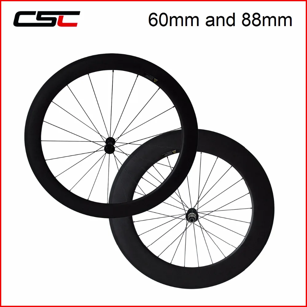 Углеродные дорожные колеса 700C переднее колесо 24/38/50/60 мм заднее 38/50/60/88 трубчатая