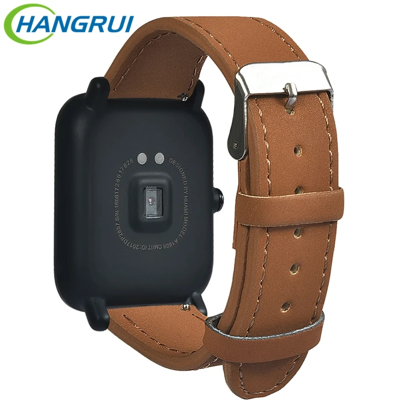 20 мм ремешок для часов из натуральной кожи Xiaomi Huami Amazfit Bip браслет на запястье