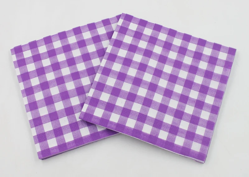 Натуральной древсной массы Материал клетчатая Бумага салфетка Para Festas &amp