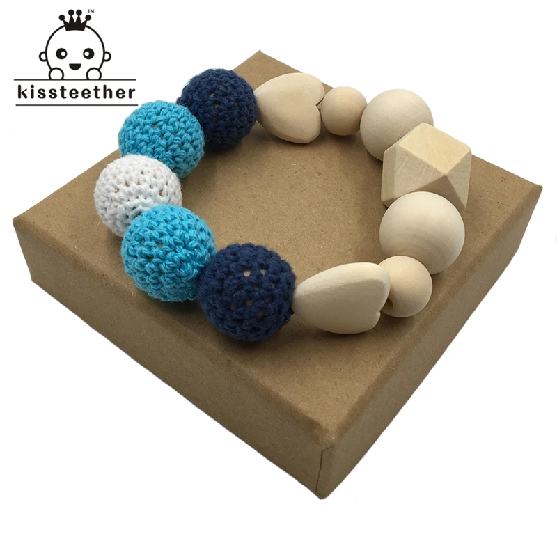 Детский Браслет прорезыватель для зубов деревянное кольцо зубов|baby teething bracelet|baby