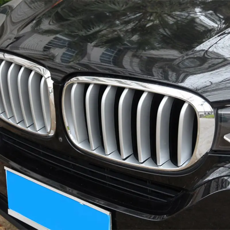 14 шт. Передняя накладка на гриль хромированные блестки ABS для BMW X5 X6 F16 F15 2014 2015 2016 2017