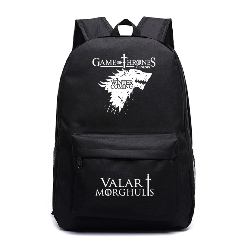 Black 3 Mochila Mujer, школьный рюкзак с изображением Игры престолов, аниме, Мужская школьная сумка, сумка для книг, Sac A Dos Valar Morghulis, для женщин, Tassen Plecak - Цвет: Black 3