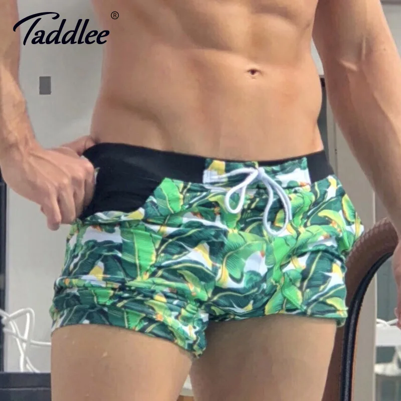 Taddlee фирменные мужские купальники пляжные шорты базовые традиционные с высокой