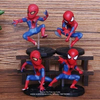 disney marvel avengers spider man 4pcsset 6 8cm action figure posture anime decoration collection figurine toy model children