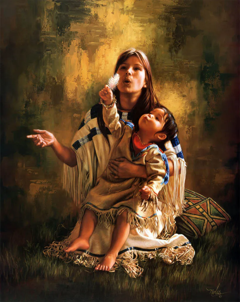 Mother and daughter HD print on canvas oil painting decoration wall A0289 | Дом и сад