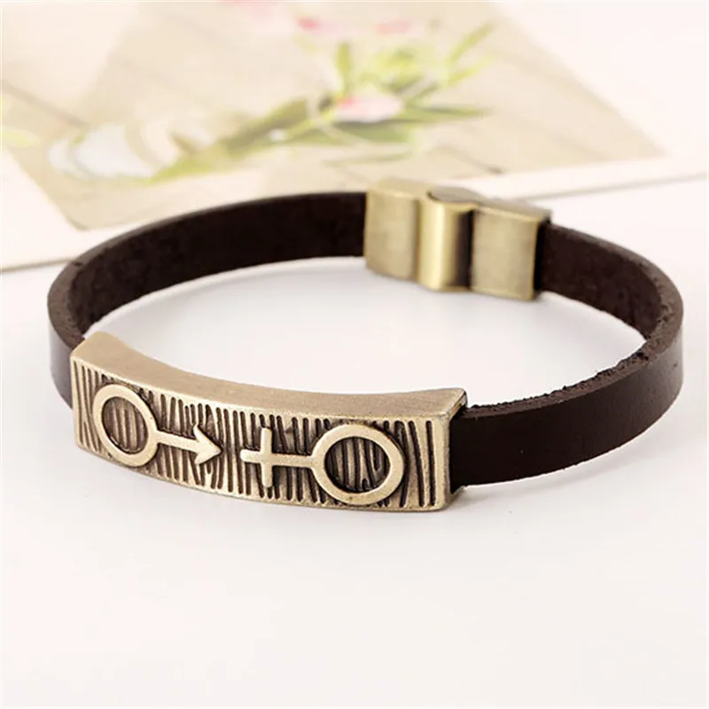 SOHOT Романтический античный бронзовый цвет для влюбленных браслет из натуральной