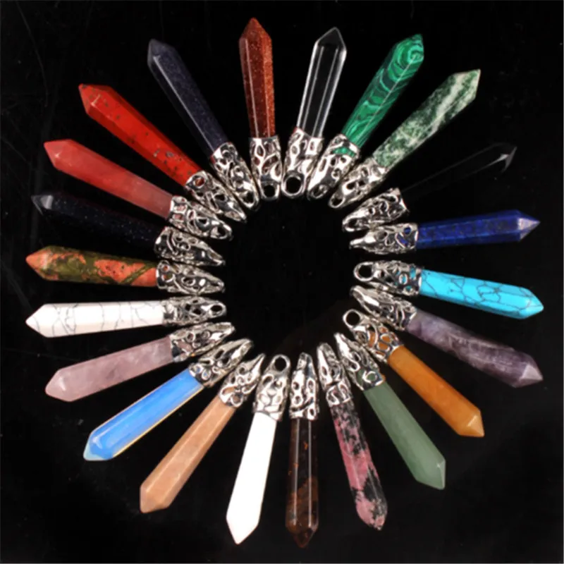 Натуральный гексагональный кулон с острым носком Рейки Чакра ювелирные изделия