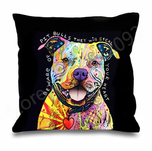 

Чехол для подушки Hot Pitbull Dog, остерегайтесь питбулс, наволочка для подушки, забавный подарок для собак в стиле поп-арт, крутой декор для щенков питбуля с двух сторон, 18 дюймов