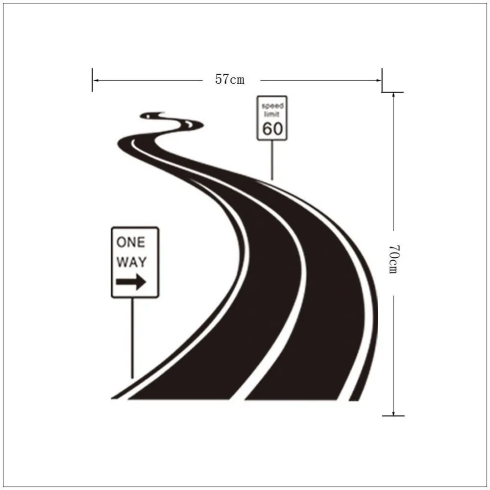 Наклейка на стену для дома s Road Street Highway наклейка на стены односторонняя виниловая художественная обои декоративные художественные наклейки украшение дома