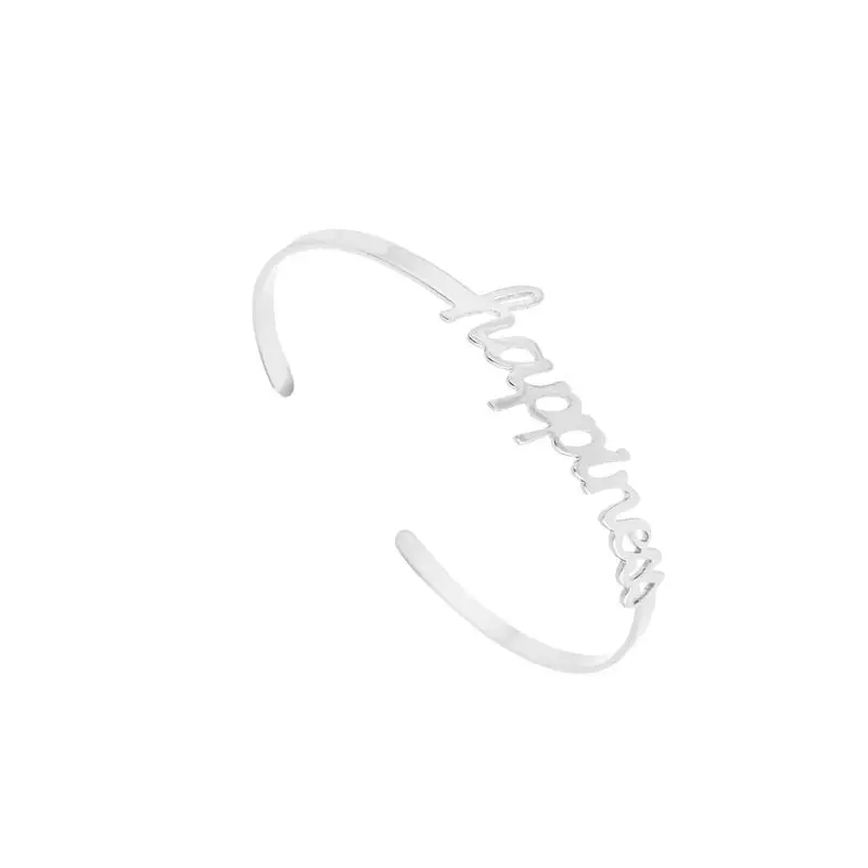 Shuangshuo Min 1pc 2017 New Arrival Letter of the Alphapet Bangles Happiness Cuff for Women Party Gift|bangles women|bracelet bangle womenwomen