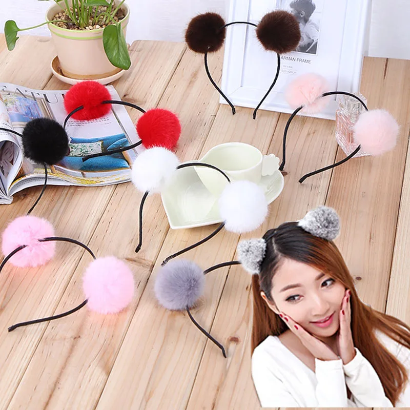 Горячая Распродажа высокое качество для женщин и девочек милый пушистый ободок