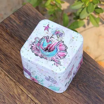 Квадратная Мини Милая красочная мультяшная Конфета 7,5x7,5x6,5 см. Жестяная коробка для хранения конфет, таблеток, помады, конфет для свадебной вечеринки, подарочная жестяная коробка - Цвет: S19