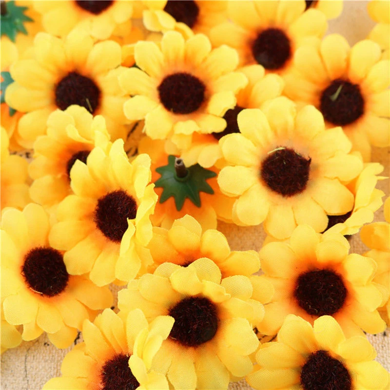 100 ШТ. красивые подсолнухи красочные для свадьбы и Украшения дома|sunflower decorations for