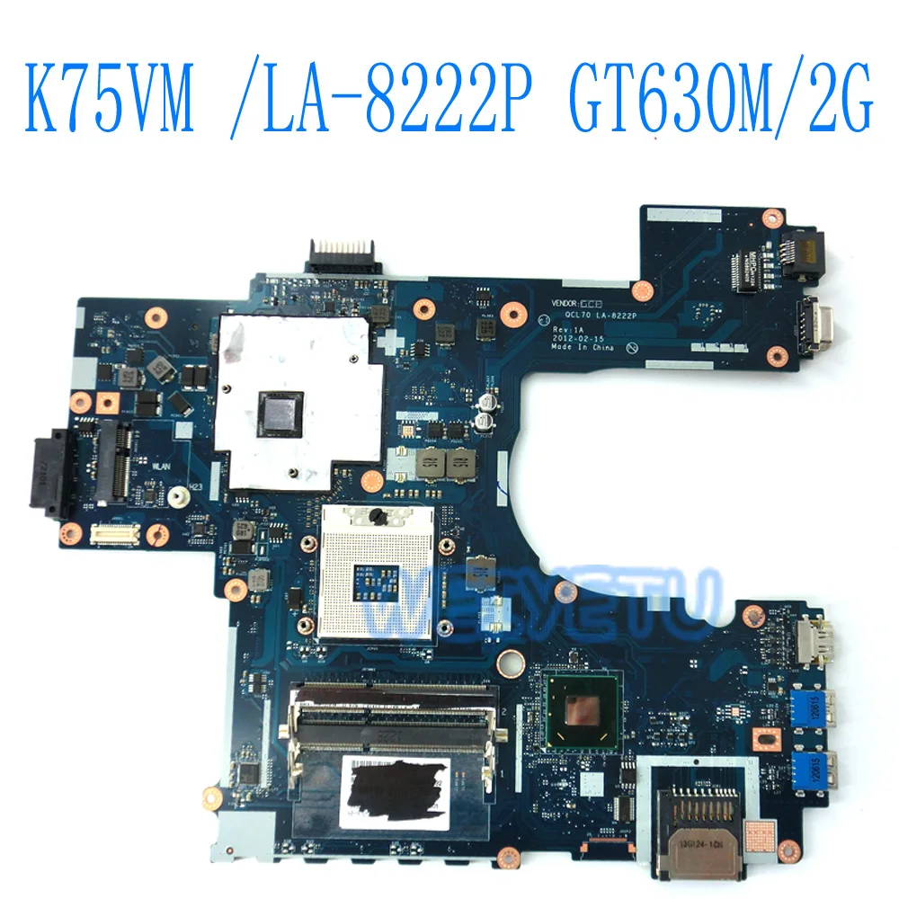 K75VM материнской GT630M 2 ГБ для ASUS K75V K75VJ R700VJ QCL70 Материнская плата ноутбука