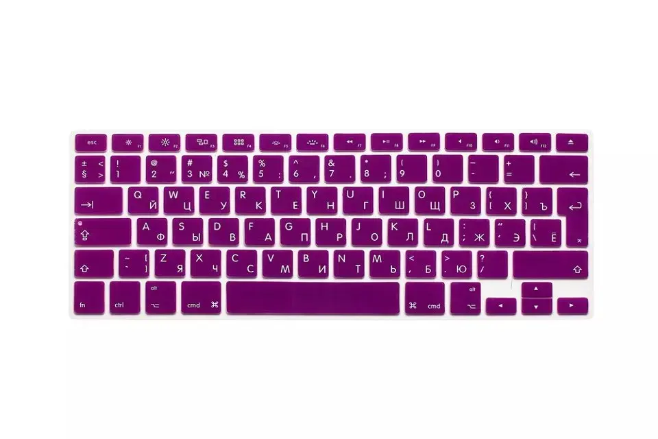 Русская силиконовая Европейская клавиатура чехол для Apple macbook Air Pro Retina 13 15 17