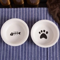 ceramic bowl pet food supplies cute cat bowl water basin dog pot pet drinking eat bowl round ceramic bowl feeders pet supplies