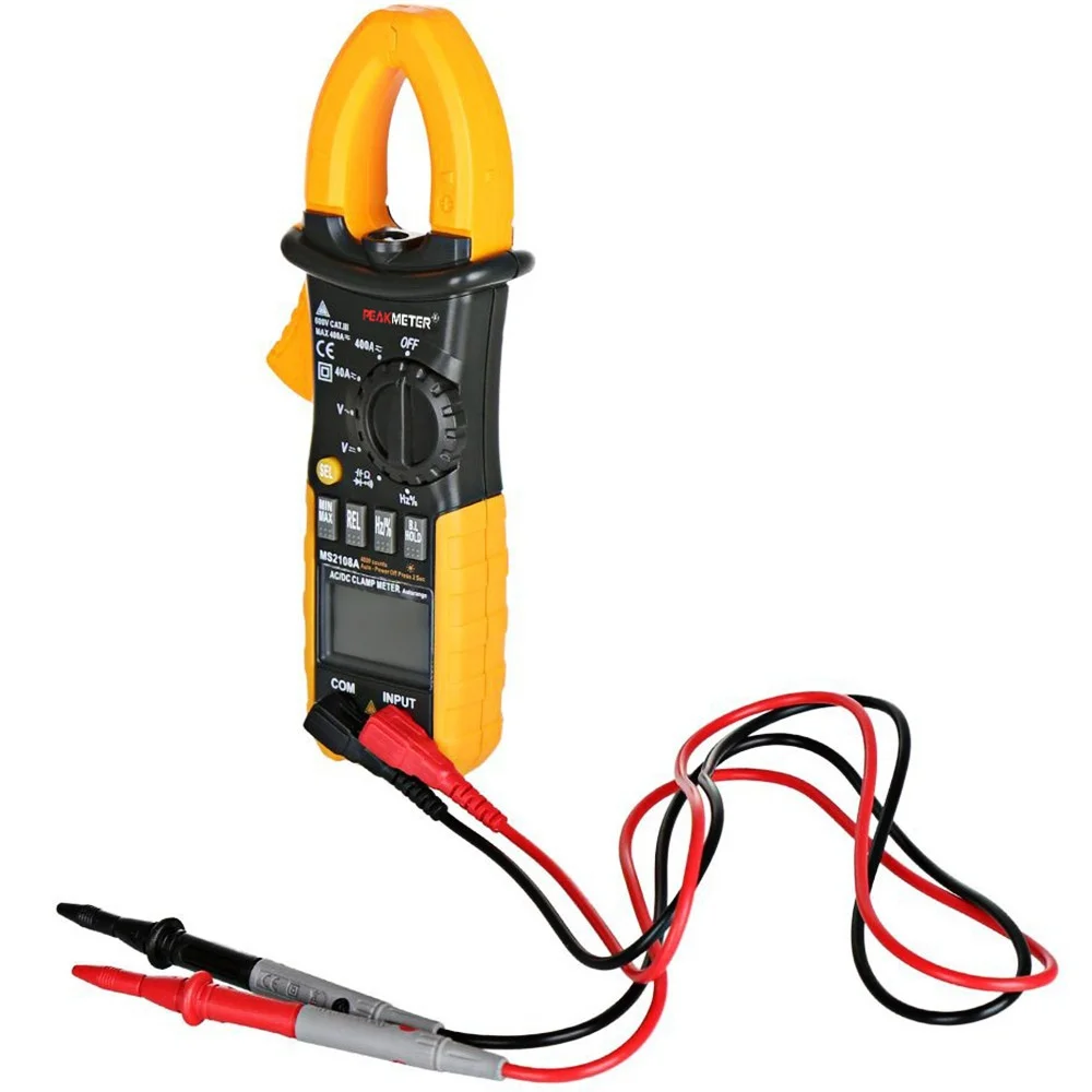 DHL 20 шт. MS2108A 4000 отсчетов Цифровые токоизмерительные Клещи Авто ручной диапазон AC
