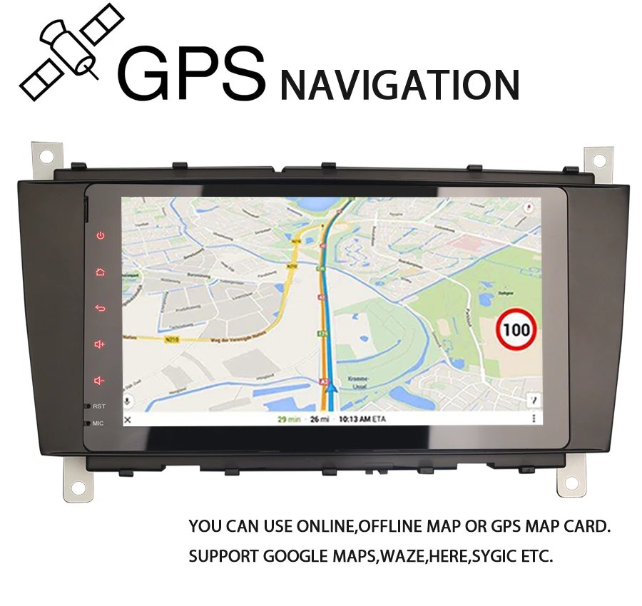 8&quotAndroid 8.0 Octa Core Car Stereo Multimedia Player for Mercedes Benz C-Class W203 C200 DAB+ Autoradio 4G OBD WIFI USB BT SD |