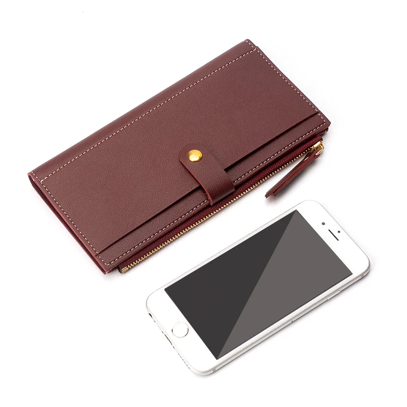 Женский кошелек модный из высококачественной мягкой кожи Длинный с отделениями