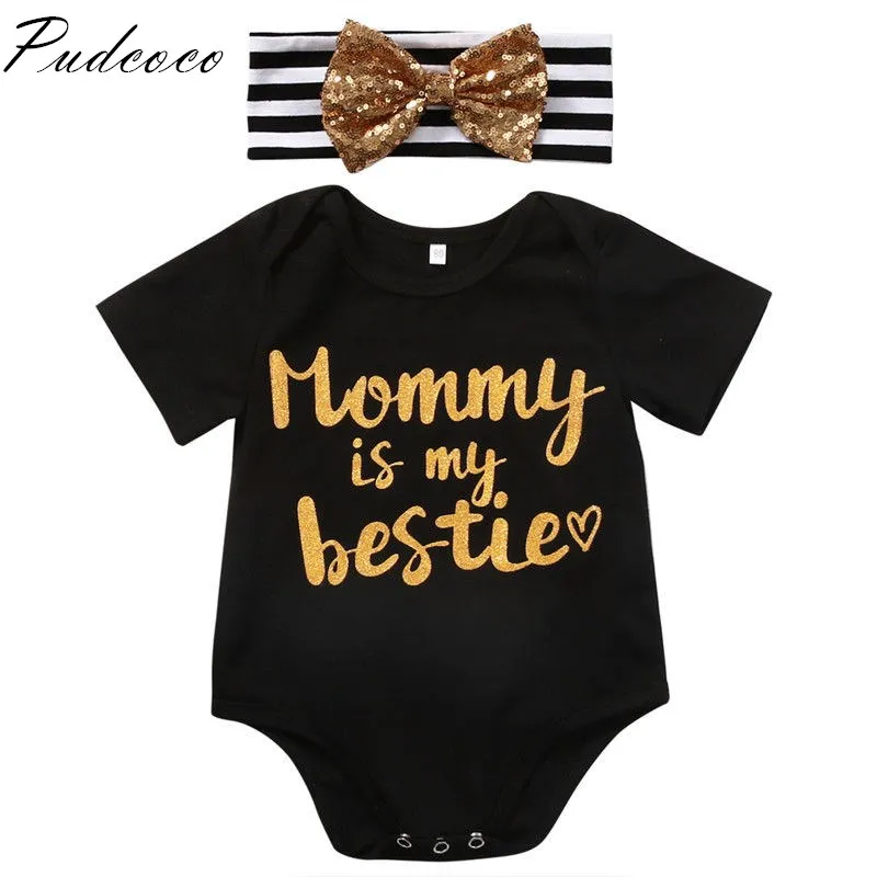 Новинка 2019 полосатые повязки на голову + комбинезоны Pudcoco для новорожденных и