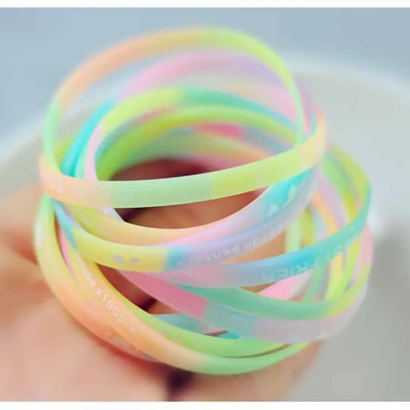10 Pieces / English Alphabet Silicone Sports Bracelet Punk Hip Hop Luminous Ladies Fashion Lovers Jewelry Gift | Украшения и