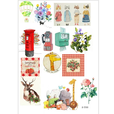03 А5 винтажный zakka домашний бумажный стикер посылка DIY Дневник Украшение Наклейка альбом Скрапбукинг - Цвет: 03