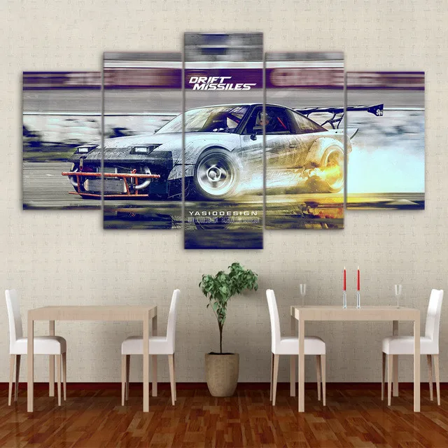 Спортивный автомобиль drift speedhunter 5 шт. Картина на холсте для гостиной|sports paintings|canvas