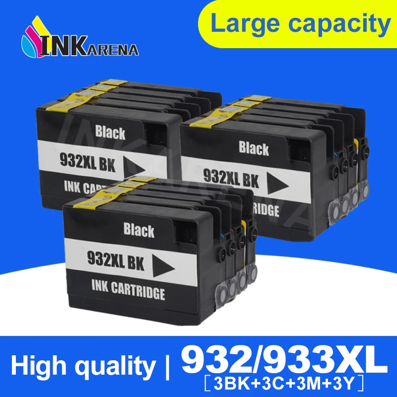 INKARENA 4 цветные совместимые картриджи для HP 932 932XL 933 XL чернильный картридж Officejet 6100