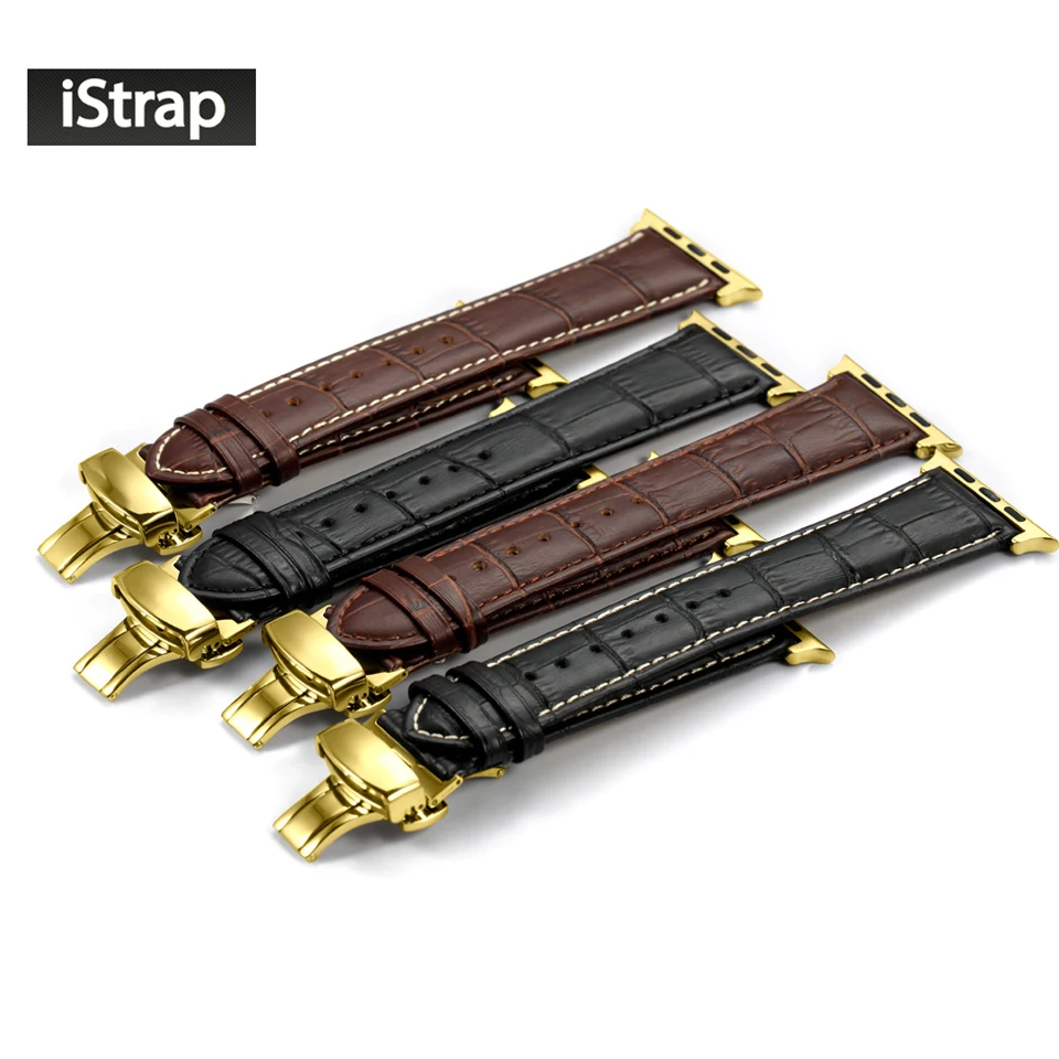 Ремешок для часов iStrap 38 мм 42 из натуральной телячьей кожи с золотой пряжкой Apple Watch