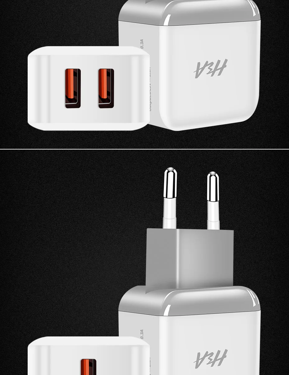 Зарядное устройство H& A с двумя usb-портами, зарядное устройство для мобильного телефона, штепсельная вилка европейского стандарта, дорожное настенное зарядное устройство, адаптер для iPhone, huawei, зарядное устройство для телефона для samsung, Xiaomi