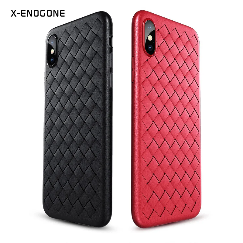 X-ENOGONE ткачество чехол для iPhone X 10 случаях Роскошные сетка Ткачество супер мягкий
