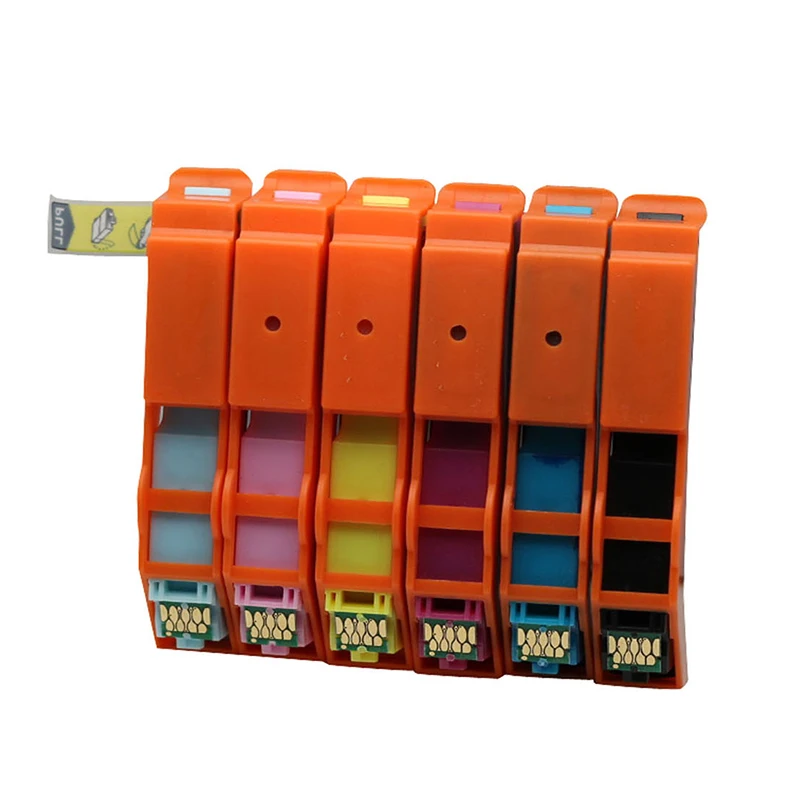 6 шт. совместимых с чернильными картриджами Epson 24 t2421t2422t2423t2424t2425t2426 для лазерного