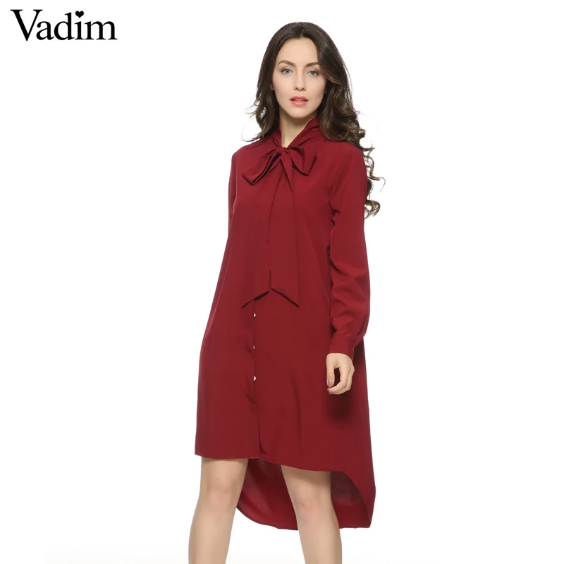 Женское платье с галстуком-бабочкой Vadim летнее Повседневное длинным рукавом и
