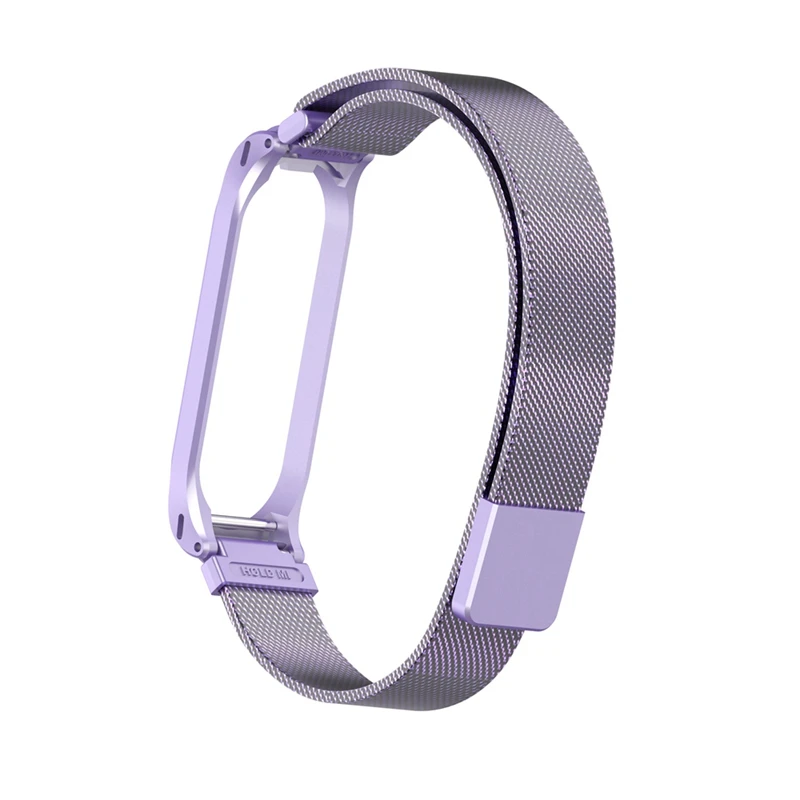 Металлический браслет mi lanese Loop, ремешок на запястье для Xiaomi mi, браслет 4, магнитные браслеты mi Band 4, металлические ремни, розовый mi Band4 Correa