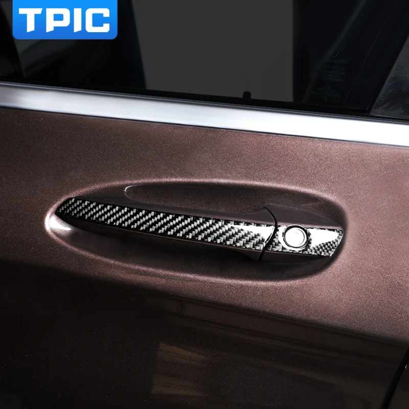 Наклейки TPIC на дверную ручку автомобиля из углеродного волокна для Mercedes A Class (2013