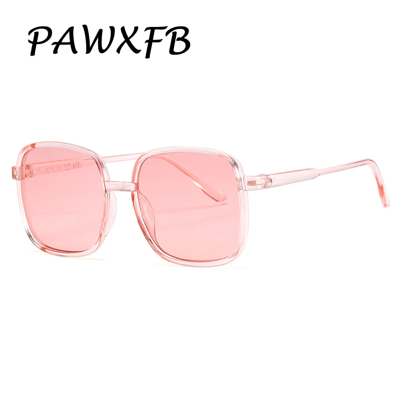 PAWXFB большая винтажная рамка Квадратные Солнцезащитные очки для женщин брендовый
