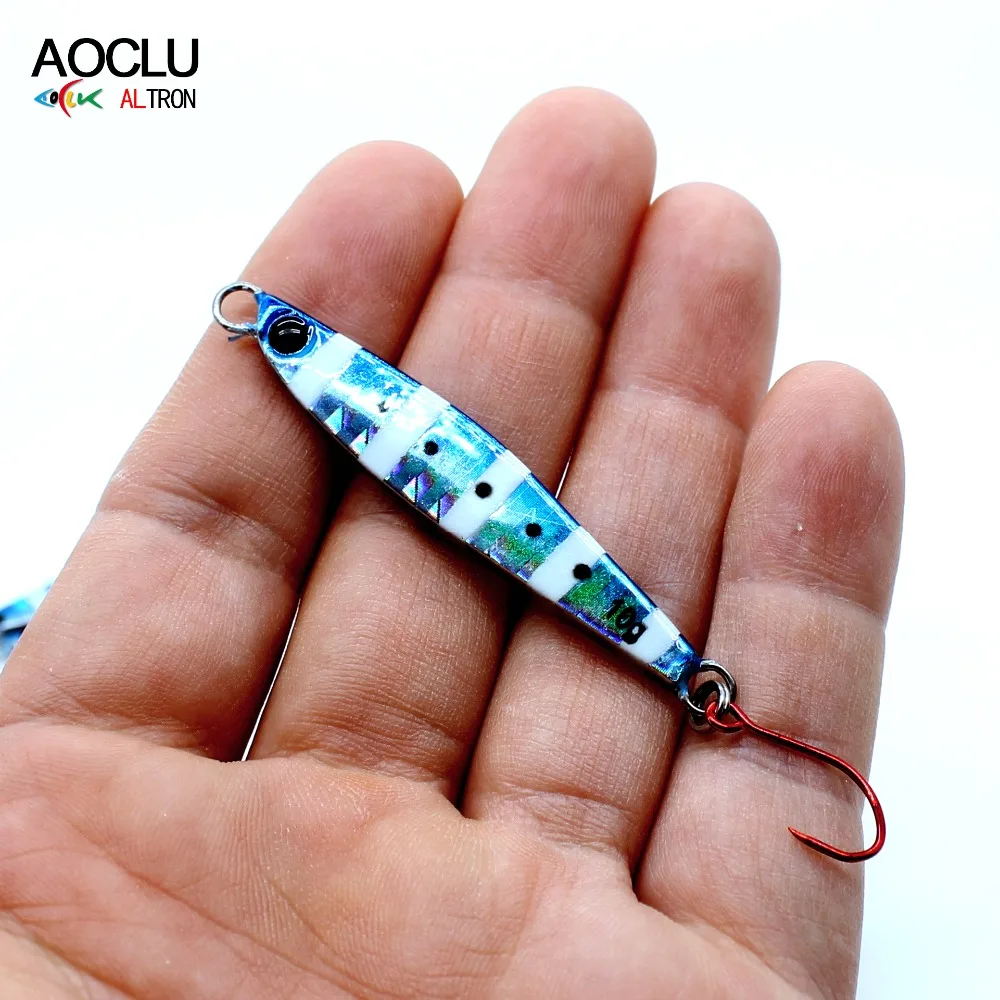 

AOCLU wobbler Super Quality 5 Colors Metal Jig Hard Bait sinking Stick Fishing lures Bass Fresh Salt water Origin pencil jigging