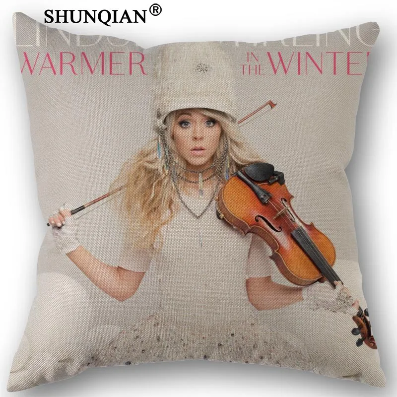 Заказная наволочка из парусины с принтом Lindsey Stirling 45x45 см с одной стороны Свадебная декоративная наволочка льняное белье Наволочка
