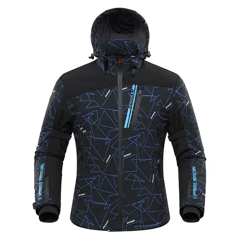 Black Blue Новое поступление мотоциклетная Защитная флисовая Водонепроницаемая зимняя куртка для верховой езды с электрическим тепловым жилетом - Цвет: Black Blue