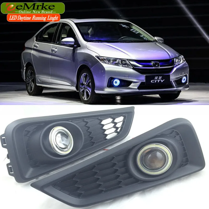 EeMrke для Honda City GM6 / race Ballade COB Angel Eyes DRL Противотуманные фары Дневные ходовые огни с