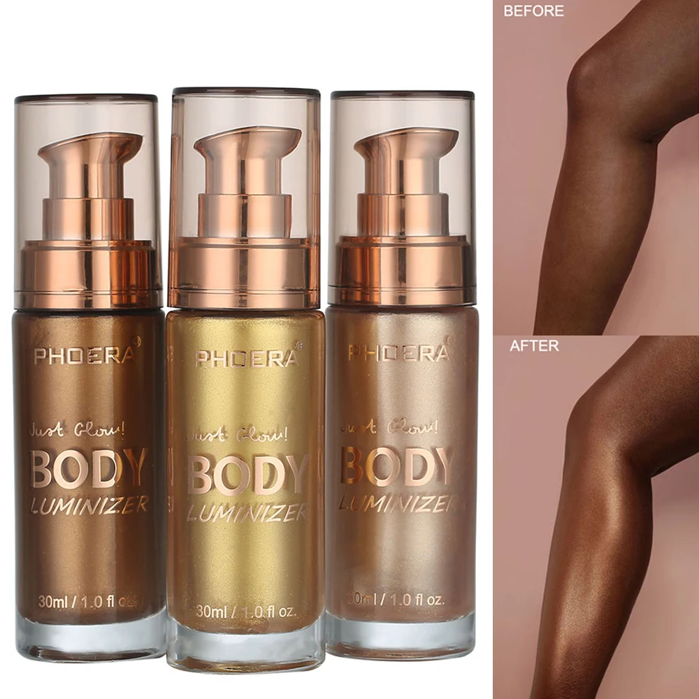 PHOERA Luminizer хайлайтер для тела сияющий спрей блестящий розовое золото жидкий