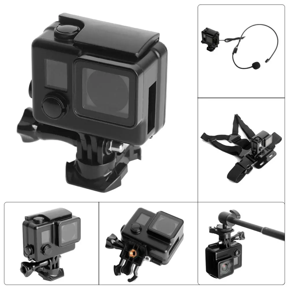 8В1 боковая открытая Защитная крышка Корпус чехол крепление набор для GoPro Hero 3 4
