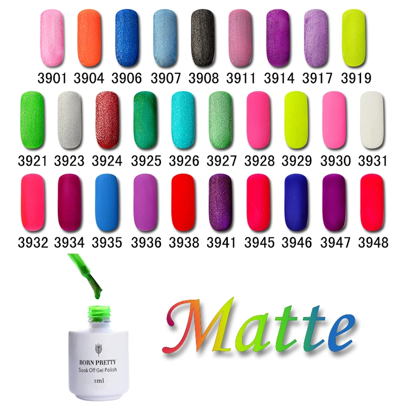 BORN PRETTY 1 бутылка 5 мл матовый отмачивающийся Гель-лак для ногтей маникюр Дизайн ногтей УФ лак Manciure украшение 29 цветов
