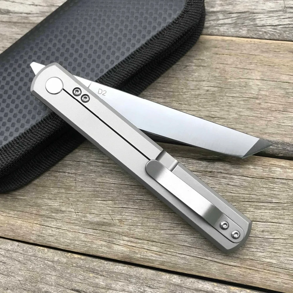 Складной нож LDT Commander D2 лезвие из титана и углеродного волокна ручка Kwaiken походные