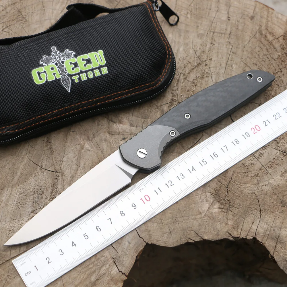 Green Thorn 110b оси m390 TC4 titanium сплав + углеродного волокна маленький складной нож сумка