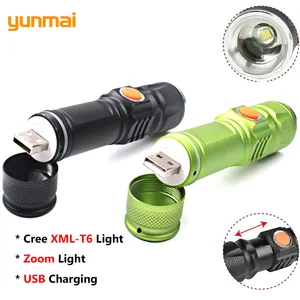 Перезаряжаемый USB фонарик yunmai, фонарик с регулируемым лучом, переносной стробоскоп, встроенный аккумулятор, регулируемый фонарь для кемпинга