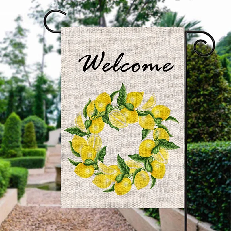 2 шт Мешковина для сада Флаг Лето Добро пожаловать двухсторонние Дворовые флаги