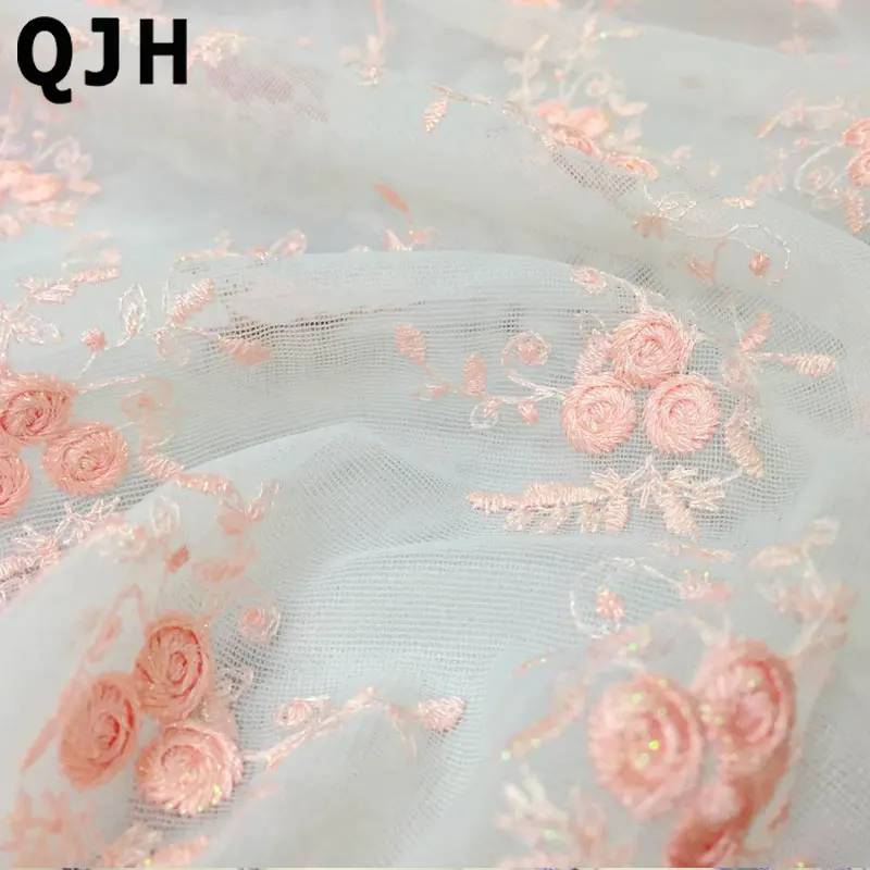1 ярдов QJH новейшая сеть французский кружевной материал Высококачественная